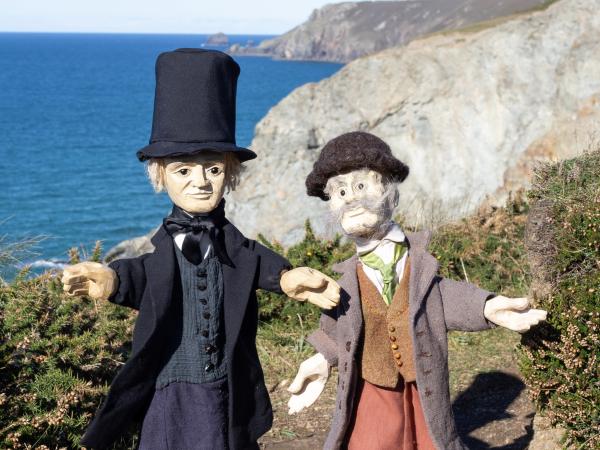 Puppets of tale collectors Hunt and Bottrell
