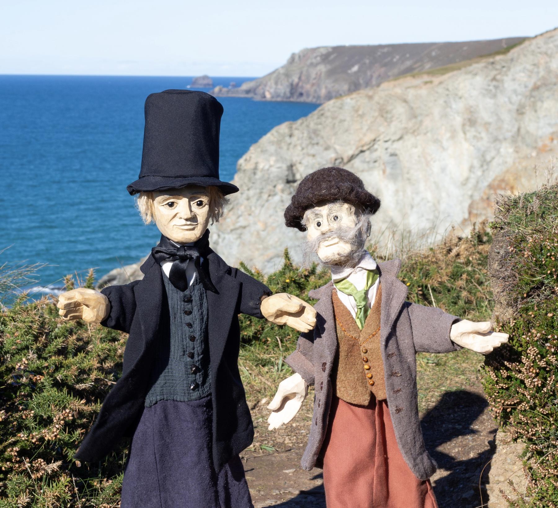Puppets of tale collectors Hunt and Bottrell