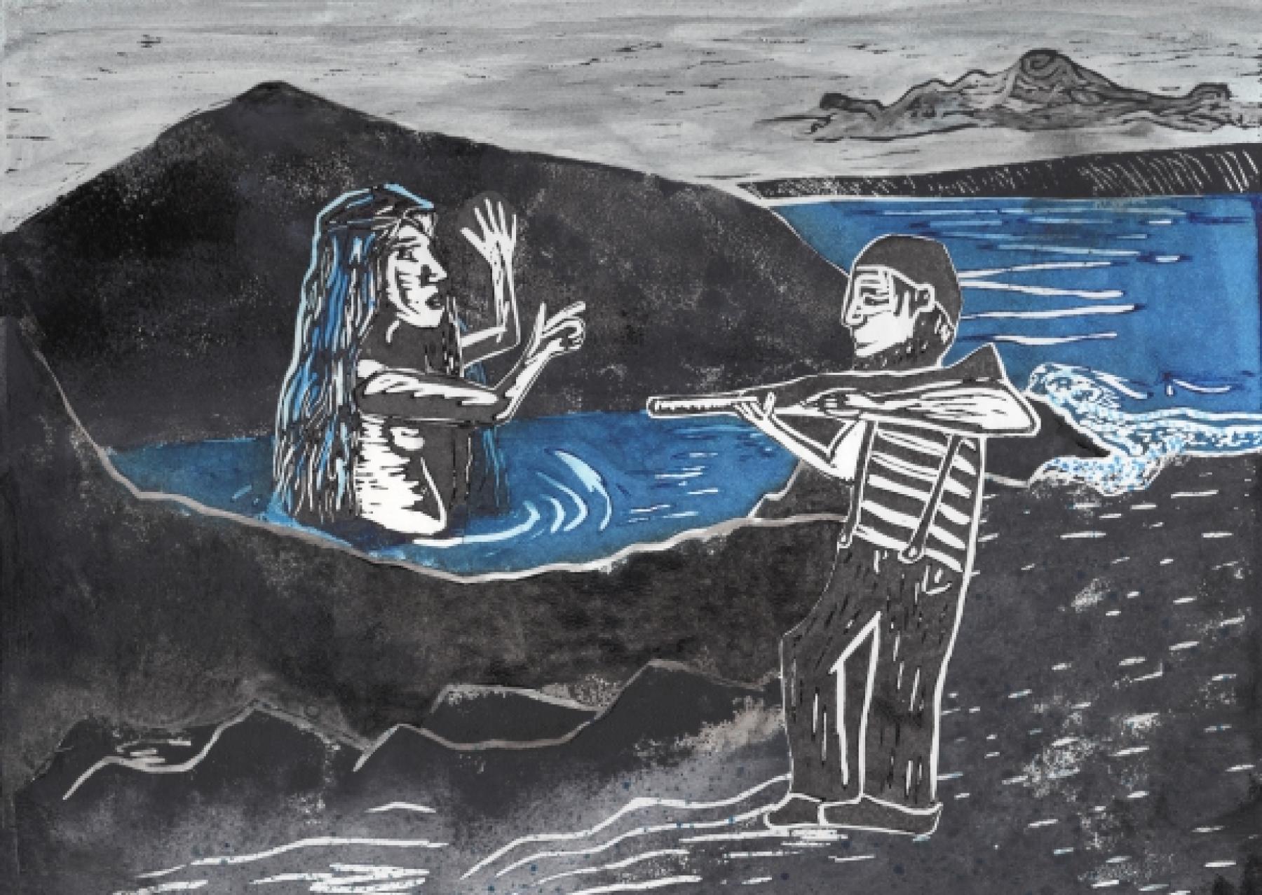 Tristan shoots mermaid