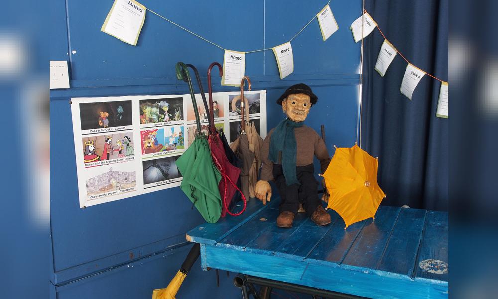 Puppet Bill on cart