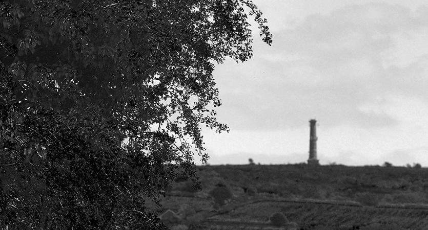 Mine stack on road near Callington